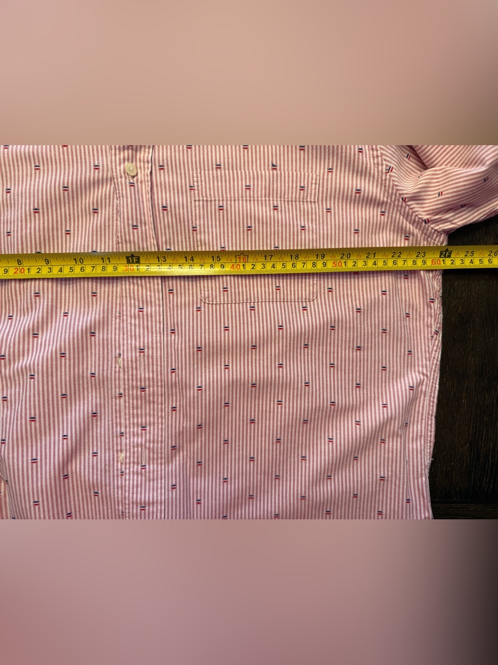 Brooks Brothers Men's L Pink White Stripe Embroidered Button-Down Shirt - Picture 8 of 9